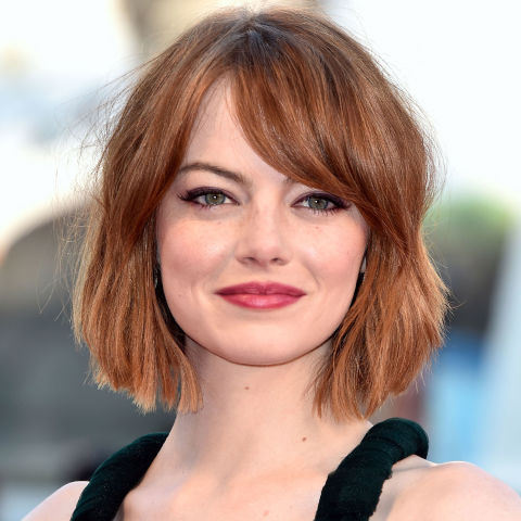 Emma Stone makes goes for a sharp, straight bob and we're loving it
